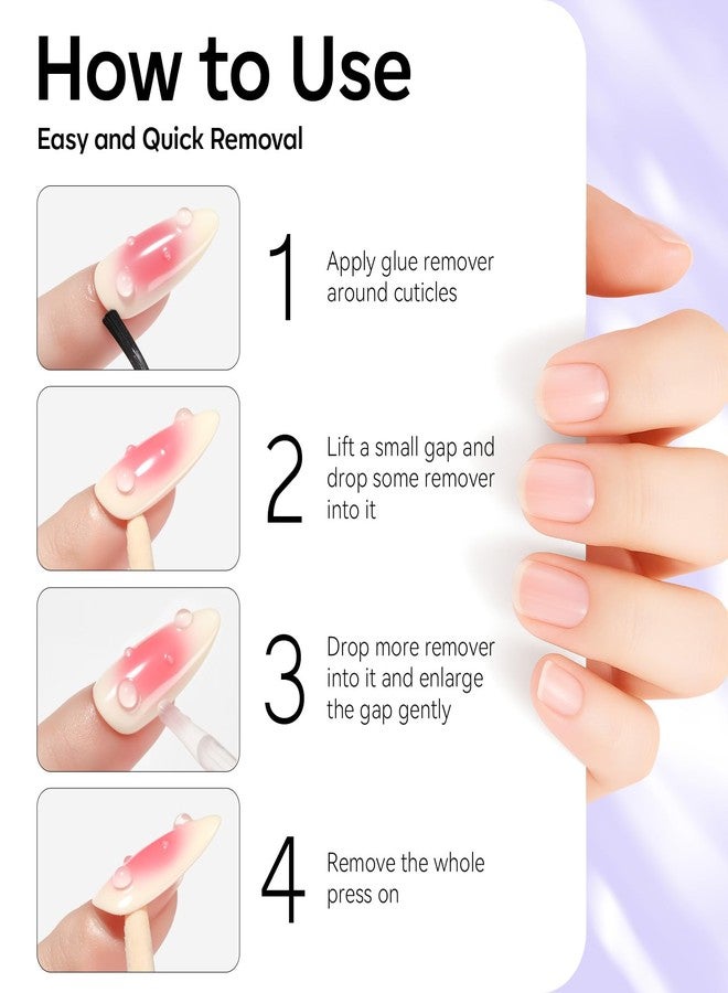 Makartt Press On Nail Glue Remover 10ML Fast and Easy Removal Debonder with 2 Dropper Applicators, 2 Wooden Sticks for Quick Glues, Press-On Nail, Solid Glue, Semi-Cured Sticker, Adhesive Tabs - Image 5